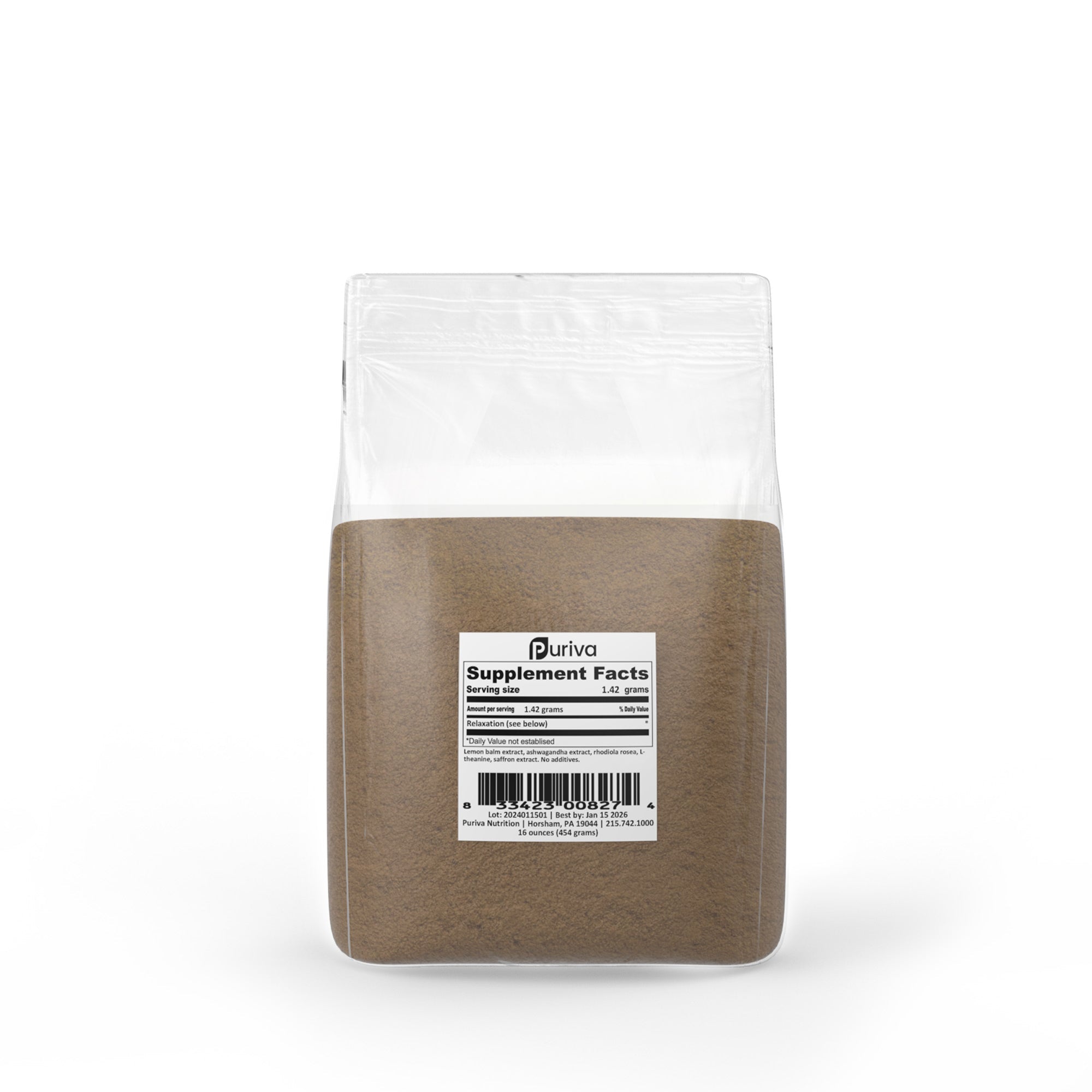 Relaxation powder, 1 pound, by Puriva Nutrition